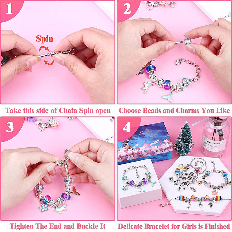 63/112pcs Bracelet Jewelry Making Kit Including Jewelry Beads Snake Chains, DIY Craft For Girls, Jewelry Making Set Gift Forbracelet Making Supplies