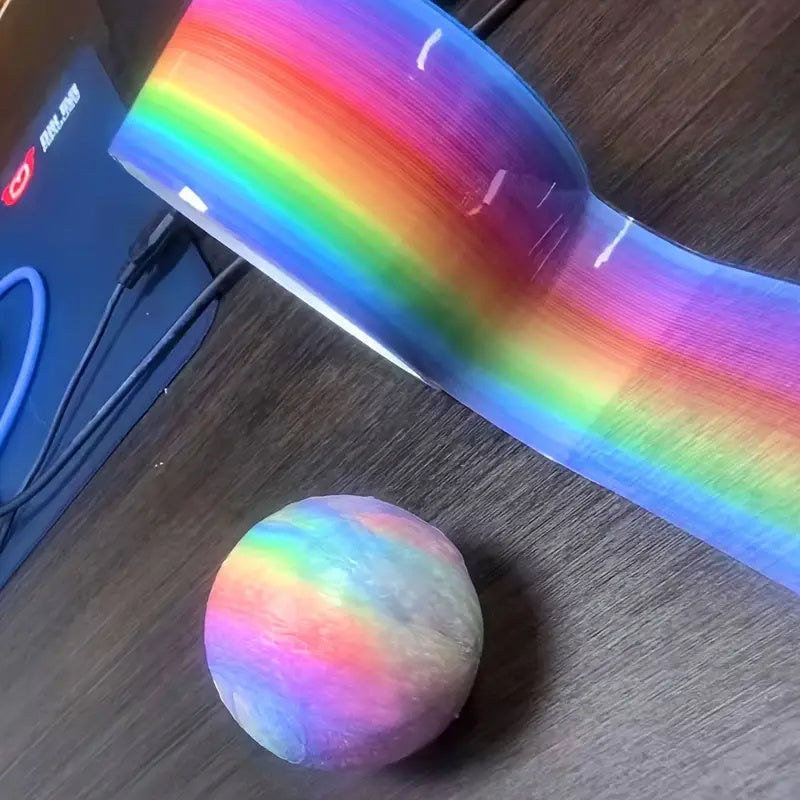 1Roll Rainbow Ball Tape Ice Transparent Crystal Adhesive Ball Tape Water Balloon Tape Freehand Drawing Adhesive Decompression Tape Ball