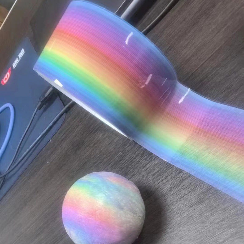 1Roll Rainbow Ball Tape Ice Transparent Crystal Adhesive Ball Tape Water Balloon Tape Freehand Drawing Adhesive Decompression Tape Ball